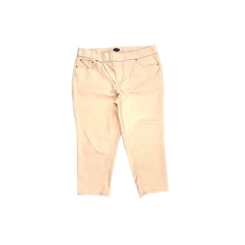 New Directions Pull On Crop Women's size 18W Light Melon Orange Denim jeans